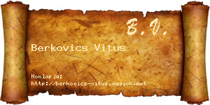 Berkovics Vitus névjegykártya